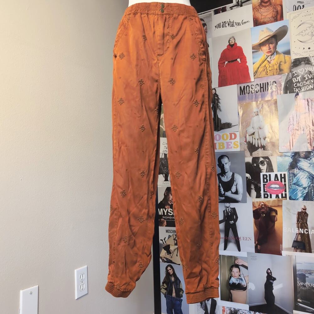 Bohemian Orange Anthropologie Joggers